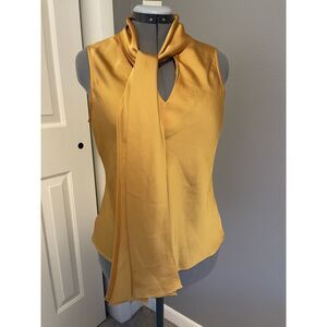 Nine West Blouse | Size 12 | Mustard Yellow | Sleeveless | Tie Neck